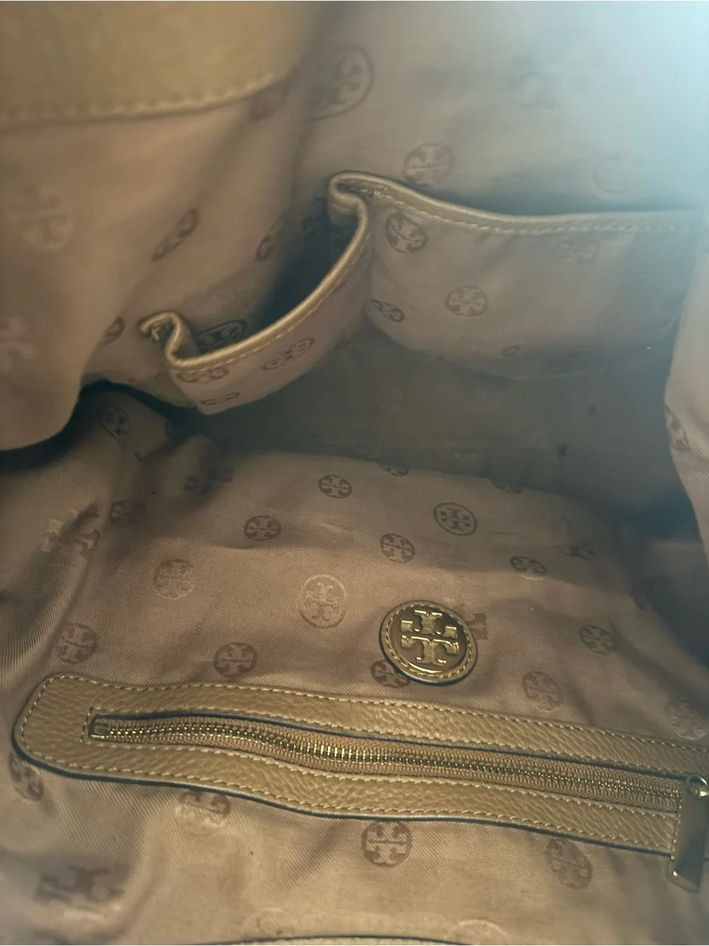 Tory Burch Cognac Pebbled Leather Shoulder Bag